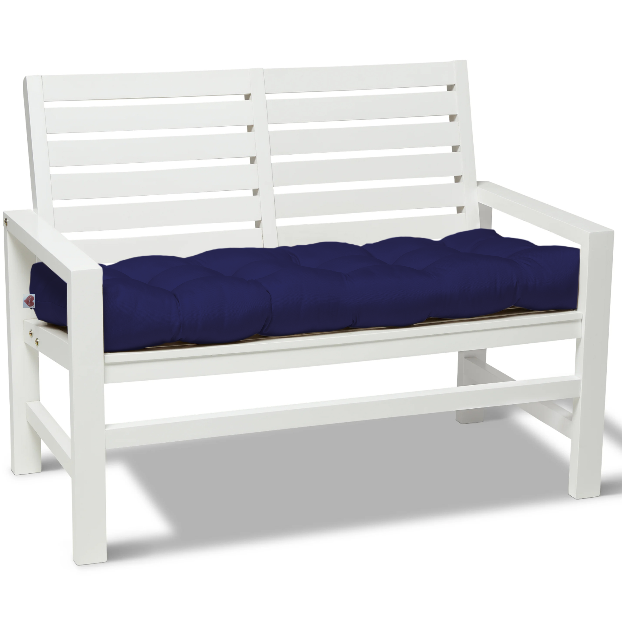 Navy Long Bench Fibre Cushions