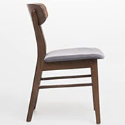 Dark Double Pad Wooden Dining Chair