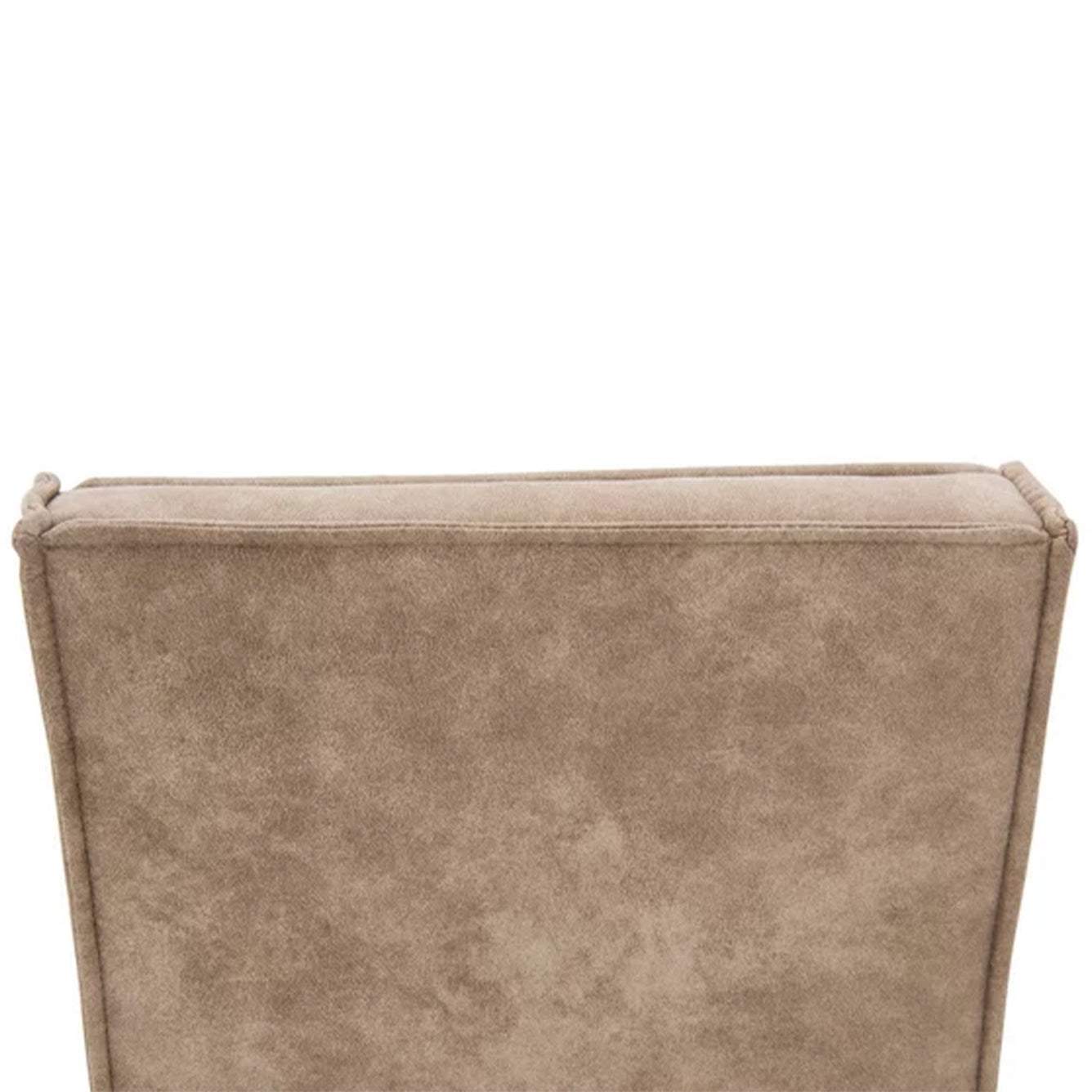 Beige Suede Wooden Dining Chair