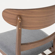 Dark Double Pad Wooden Dining Chair