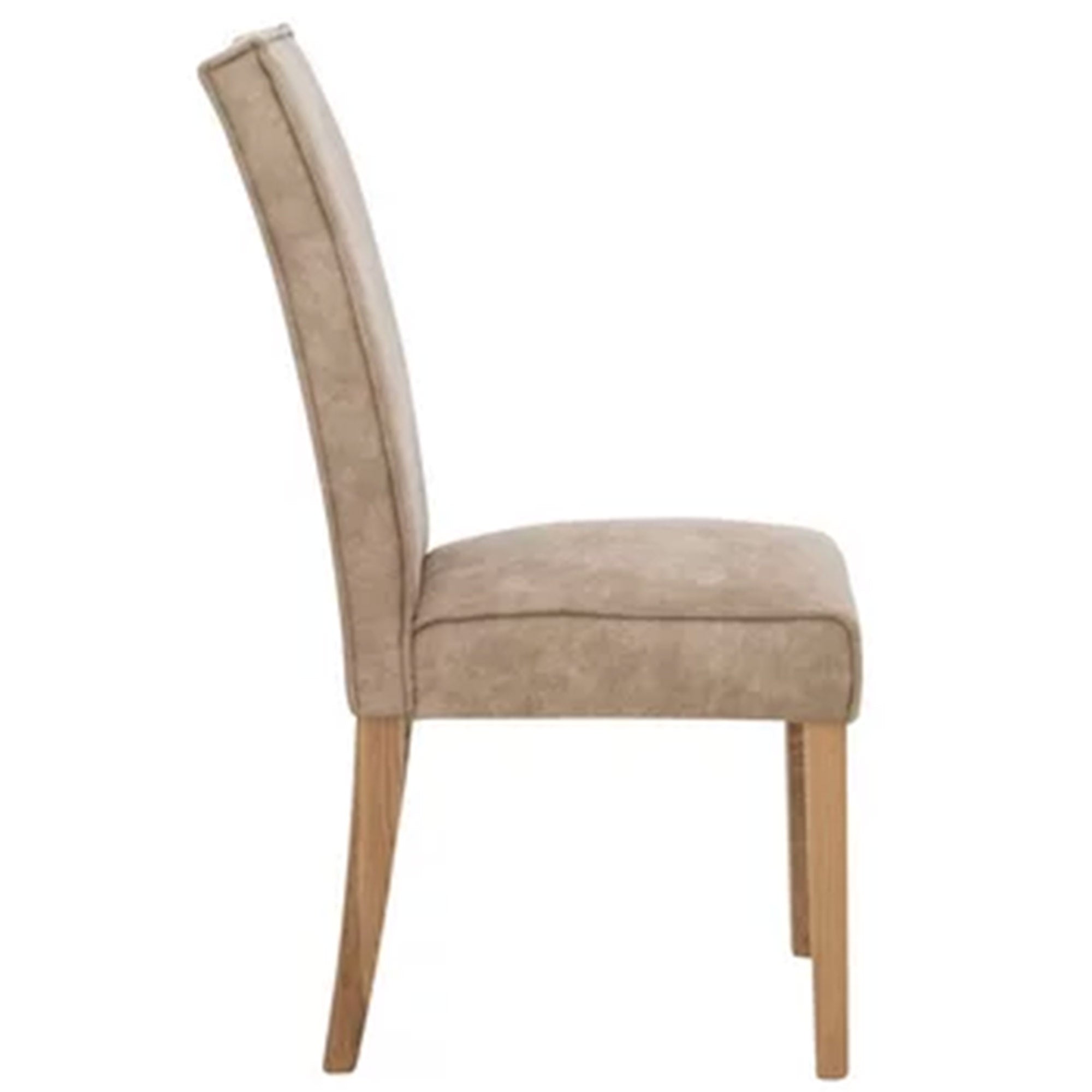 Beige Suede Wooden Dining Chair