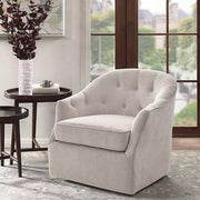 Tufted Taupe Accent Chair