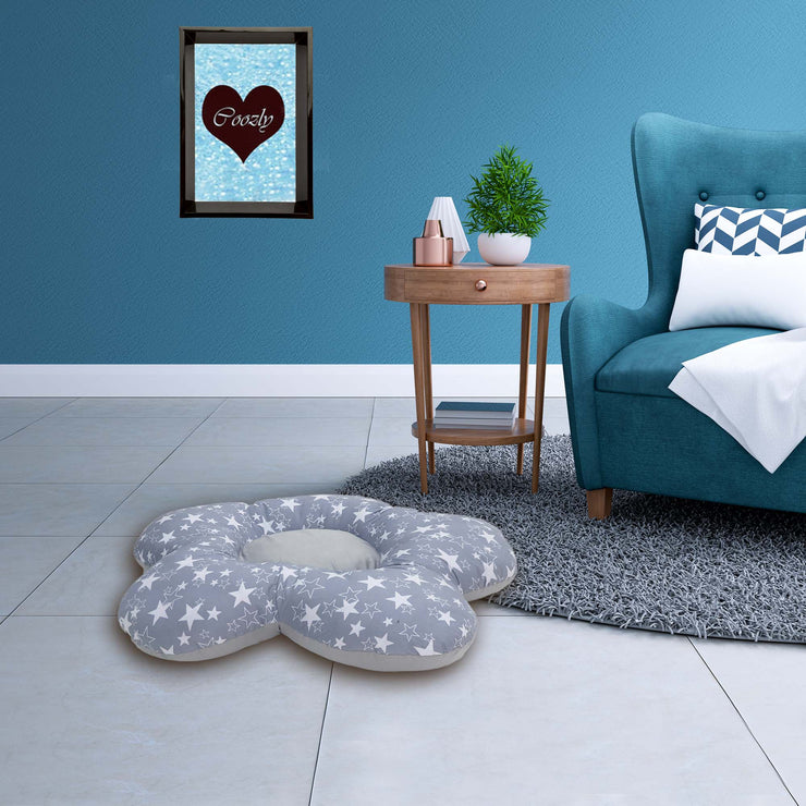 Grey Star - Flower Shaped Floor Cushion