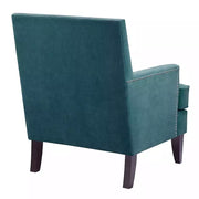 Teal Velvet Nail Trim Accent Chair