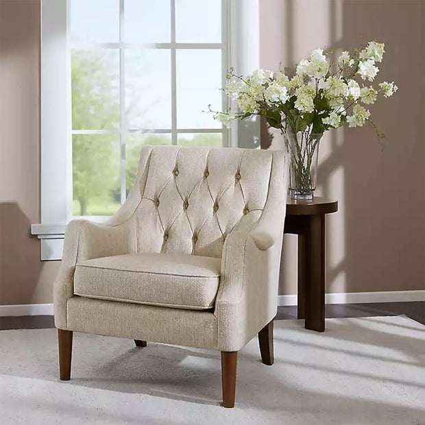 Bella Tufted Cream Accent Chair