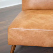 Cognac Leatherette Accent Chair