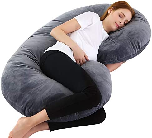 Coozly C Shape Pregnancy Pillow with 100% Cotton Removable Covers