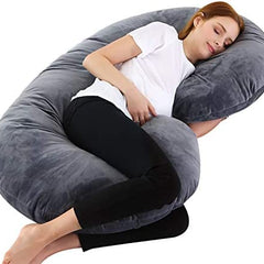 Coozly C Shape Pregnancy Pillow with 100% Cotton Removable Covers