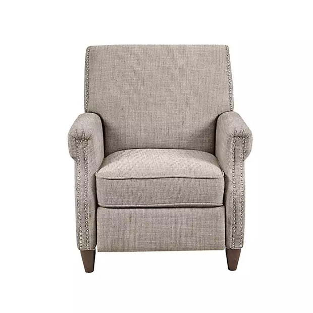 Beige Linenfino Nail Trim Accent Chair