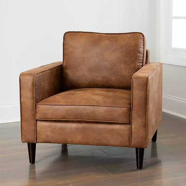 Brown Leatherette Accent Chair