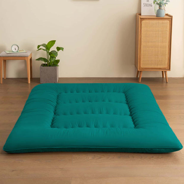 Japanese Futon Mattress for Sleeping, Foldable Japanese Bed Roll Up Mattress Tatami Mat Green