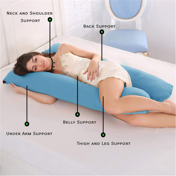 Cyan Blue-Coozly Basic Body Contour Pregnancy Pillow