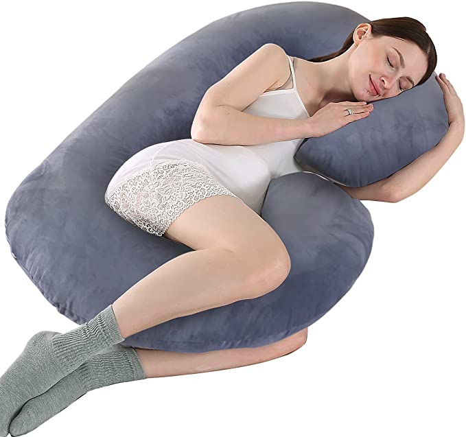 Coozly C Shape Pregnancy Pillow with 100% Cotton Removable Covers