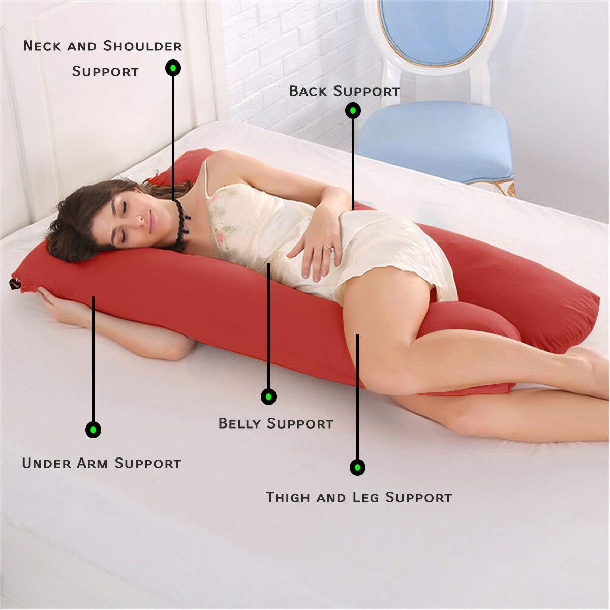 Red - Coozly Basic Body Contour Pregnancy Pillow