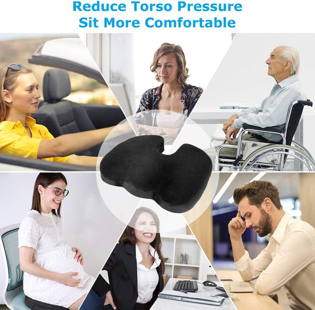 Coccyx And Full Lumbar Combo Set Orthopedic Seat Cushions for Relief from Lower Back, Sciatica, Tailbone, Lumbar Pain