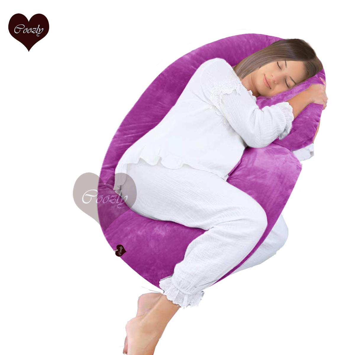 Fuschia Velvet - Coozly Alpha Basic Maternity Pillow | Pregnancy Pillow
