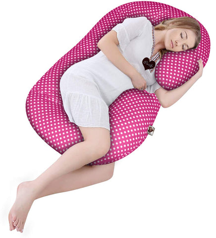 Pink Polka - C Basic Pregnancy Pillow | Maternity Pillow