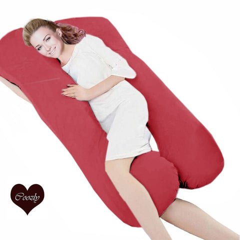 Red - Coozly Premium LYTE Body Contour Pregnancy Pillow
