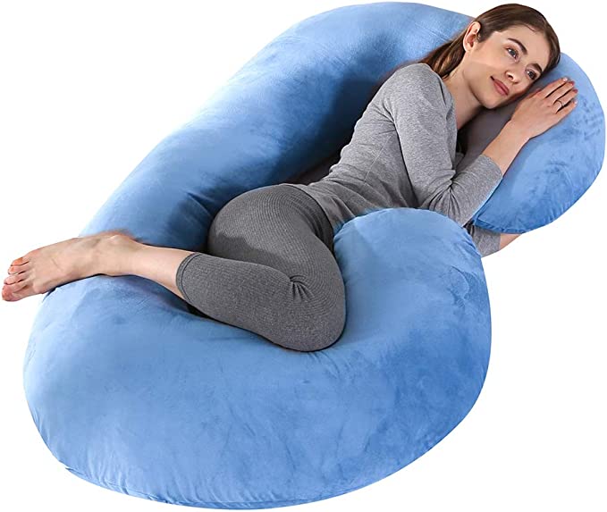 Coozly C Shape Pregnancy Pillow with 100% Cotton Removable Covers