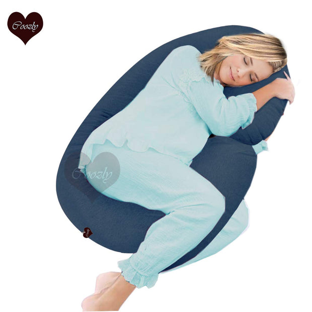Navy Cotton - Coozly Alpha Basic Maternity Pillow | Pregnancy Pillow