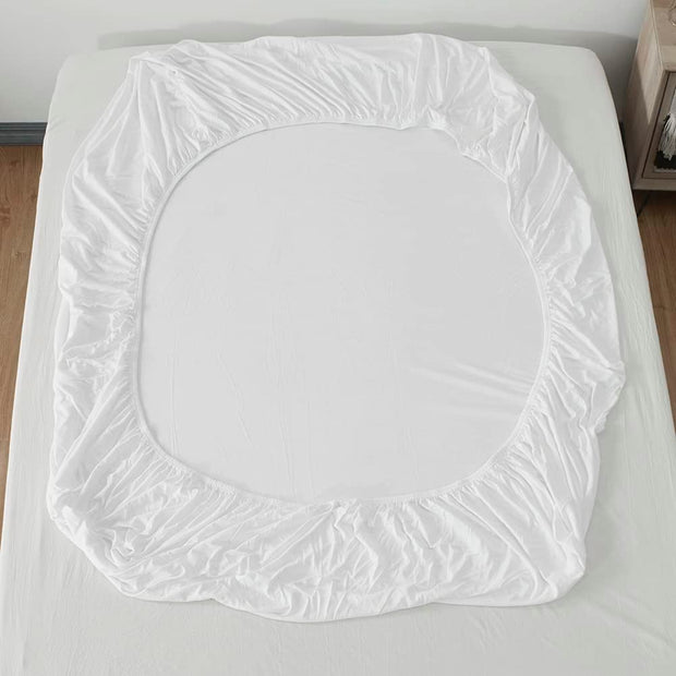 Fitted Cotton Jersey Custom Size BedSheet - White