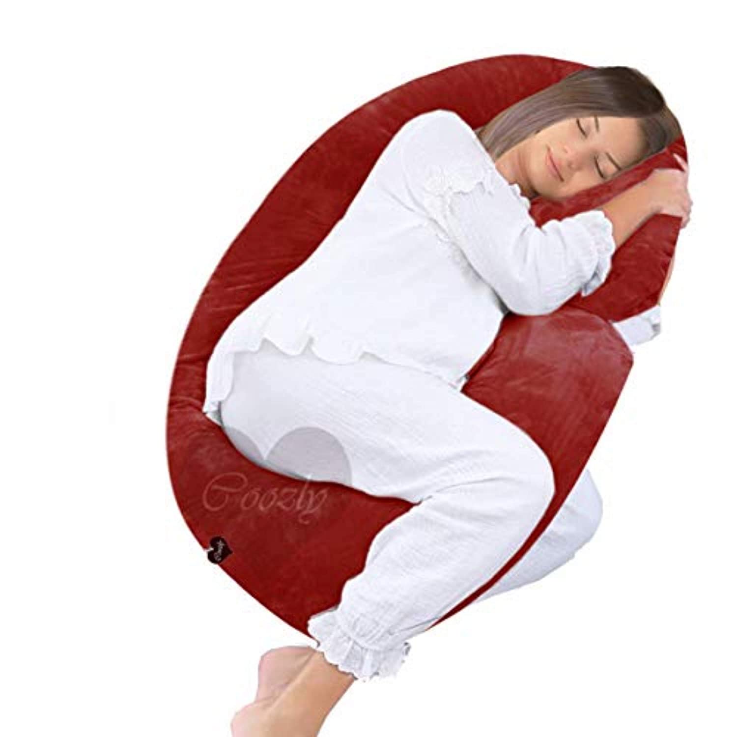 Red Velvet - Coozly Alpha Basic Maternity Pillow | Pregnancy Pillow