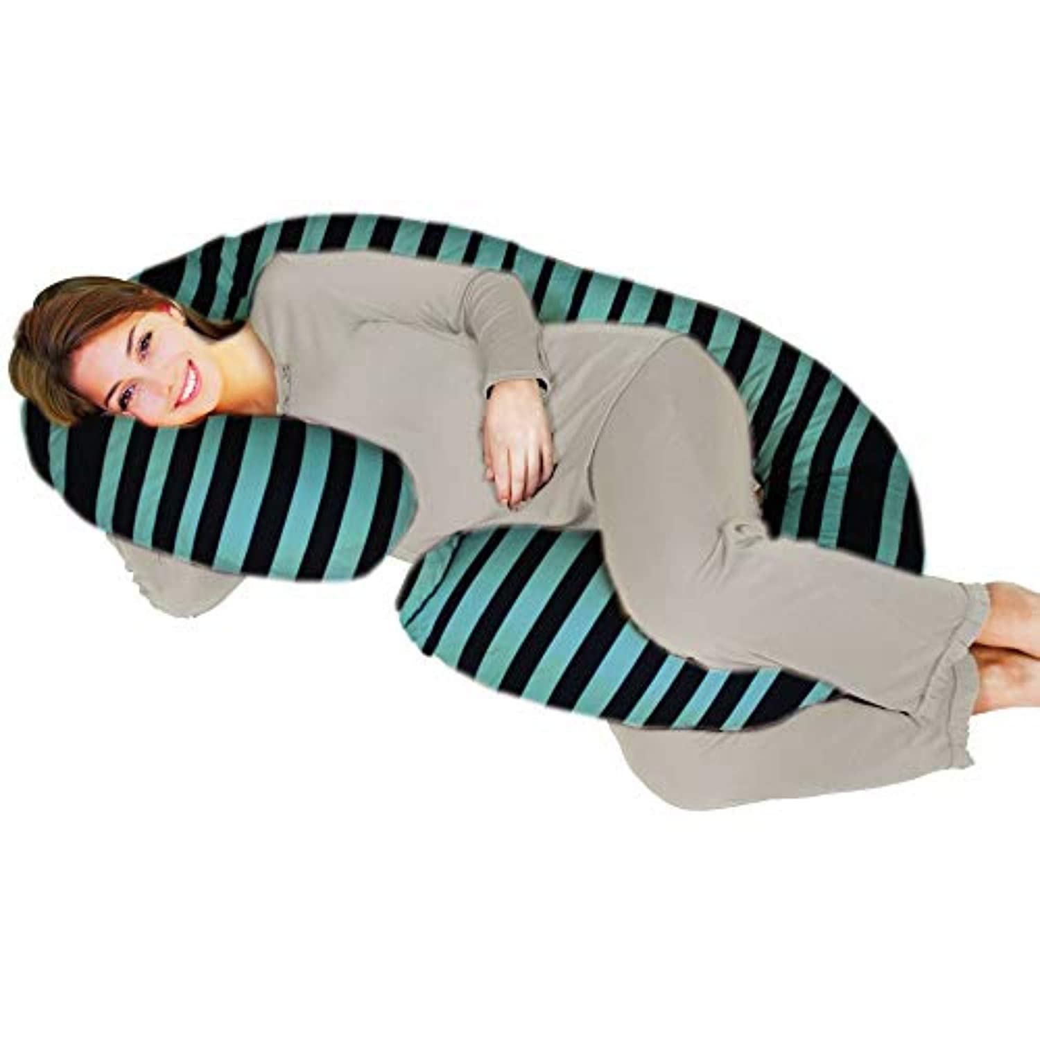 Blue Stripes - C Super Premium Pregnancy Body Pillow | Maternity Pillow