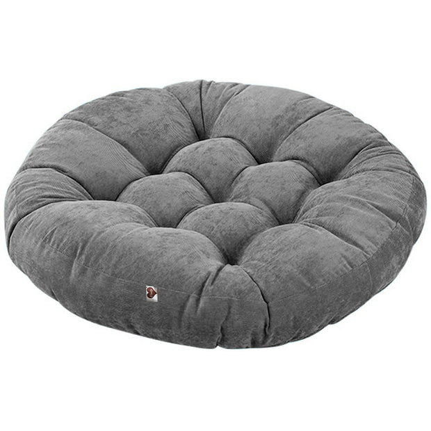Grey - Velvet Round Floor Cushion