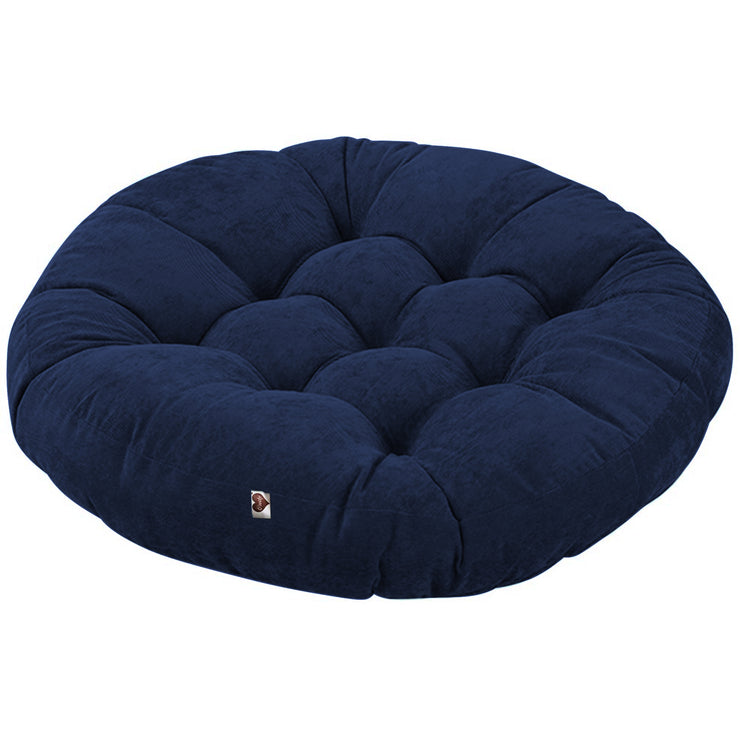 Navy - Velvet Round Floor Cushion