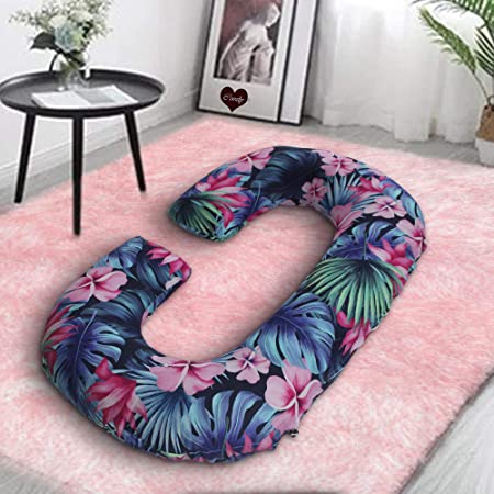 Coozly C Shape Pregnancy Pillow with 100% Cotton Removable Covers