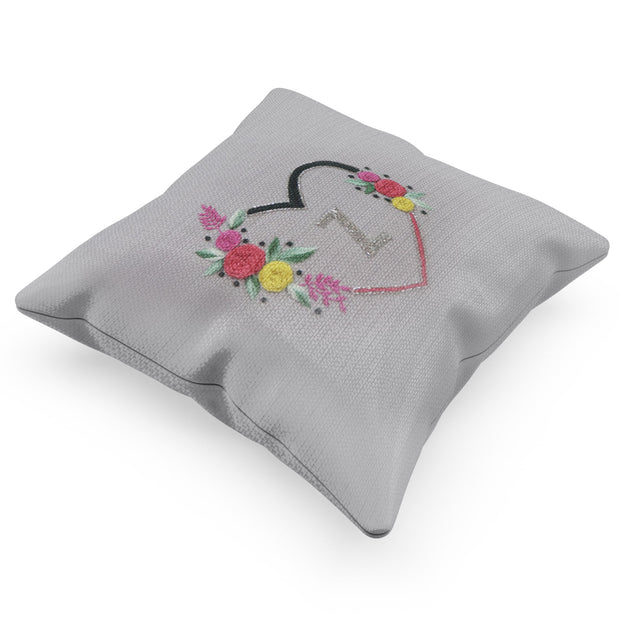 Heart Hand Embroidered Cushion