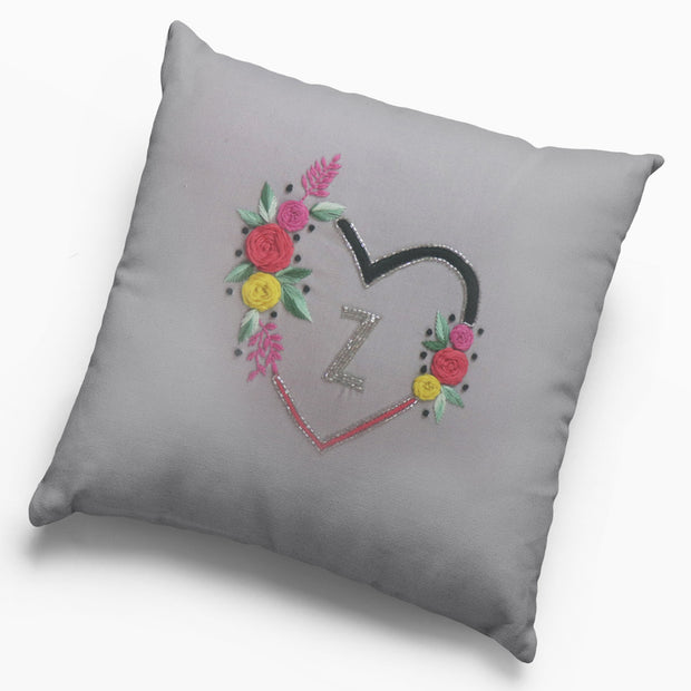 Heart Hand Embroidered Cushion
