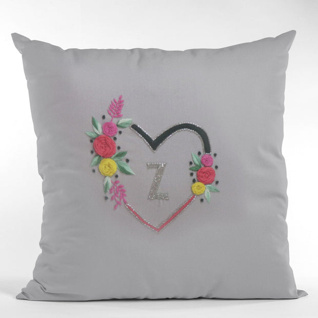 Heart Hand Embroidered Cushion