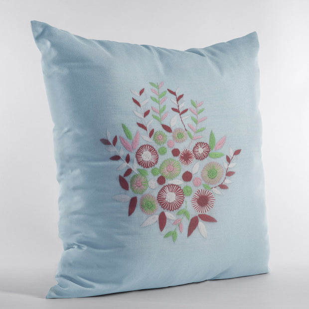 Floral Hand Embroidered Cushion