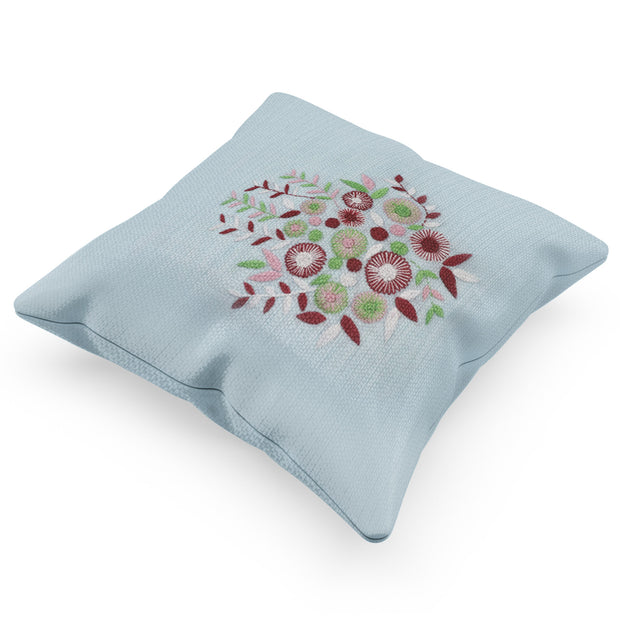 Floral Hand Embroidered Cushion