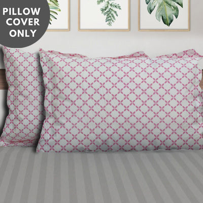 Pink -Set of 2 100% Cotton Pillow Covers -20 X 32 In