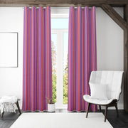 Pink Stripe Cotton Curtain for Windows and Door
