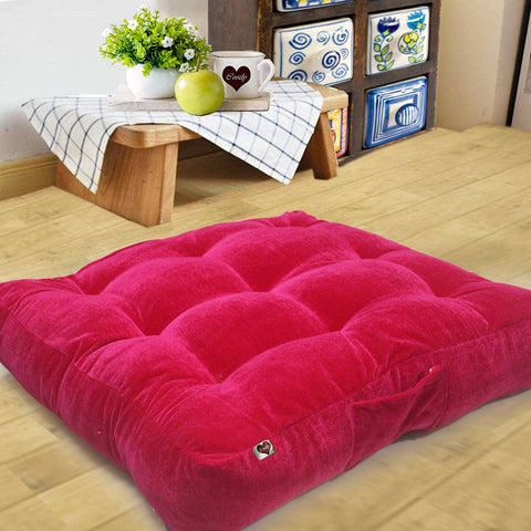 Fuschia Pink Velvet Floor Cushion