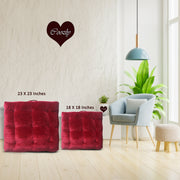 Maroon Velvet Floor Cushion