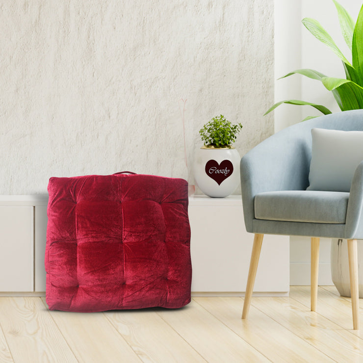 Maroon Velvet Floor Cushion