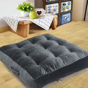 Grey Velvet Floor Cushion