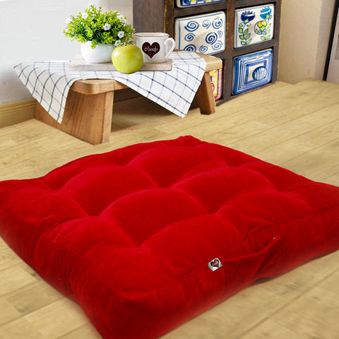 Red FloorVelvet Floor Cushion