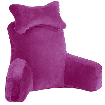 Backrest Pillow with ButterFly Neck Pillow | High Armrest - Fuschia