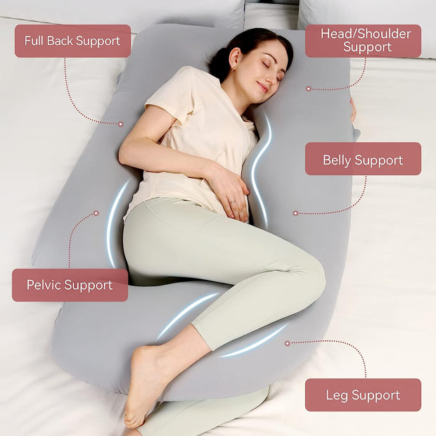 Grey - Coozly Belly Back Pregnancy Pillow