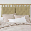 Set of 2 Hanging Tufted Fibre Beige HeadBoard Cushions