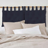 Set of 2 Hanging Tufted Fibre Navy HeadBoard Cushions