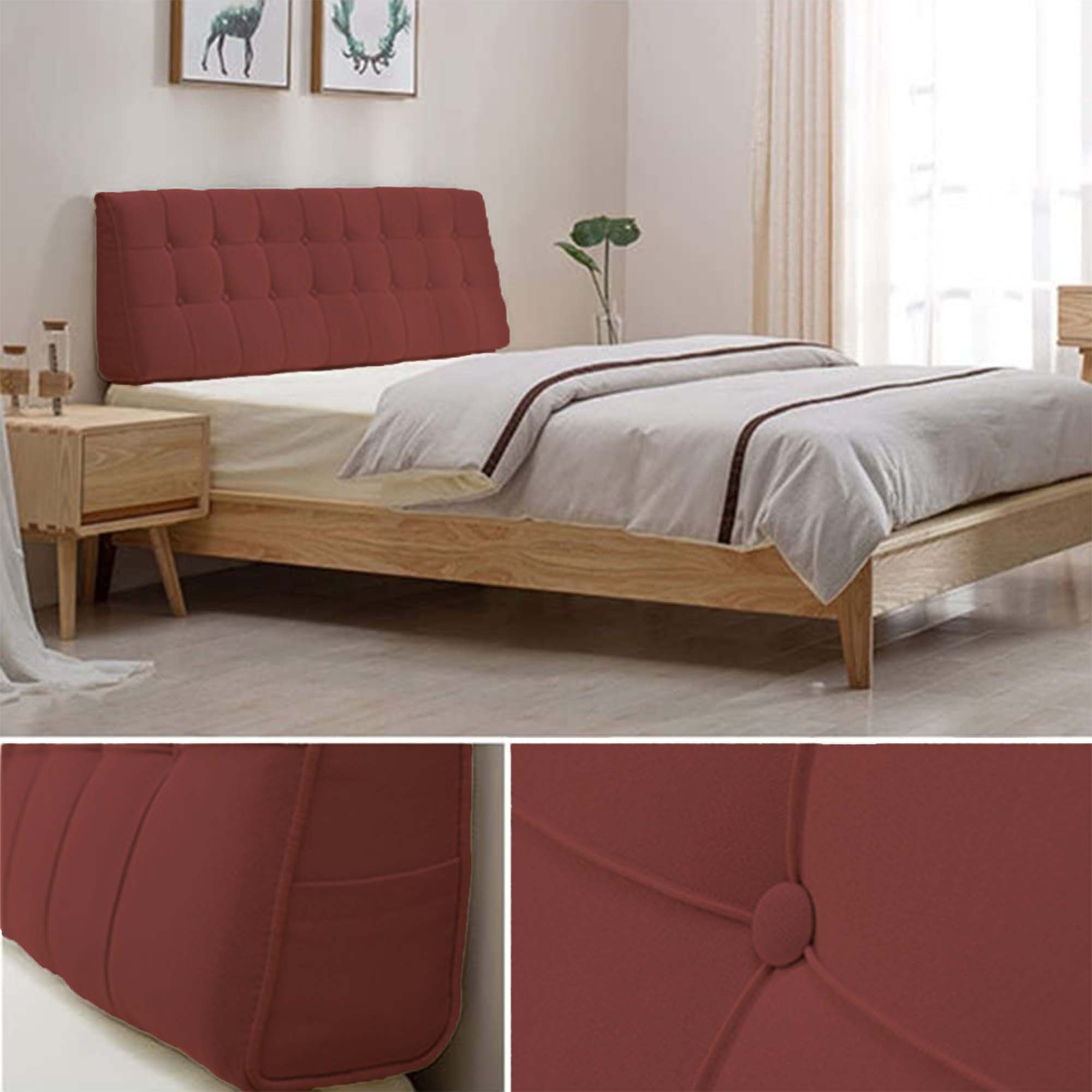 Outer Foam Maroon HeadBoard Bed Cushion