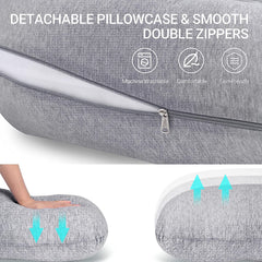 Grey - Coozly J Shaped Pregnancy Pillow