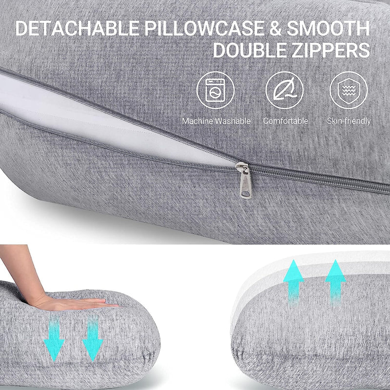 Grey - Coozly J Shaped Pregnancy Pillow