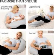 Grey - Coozly J Shaped Pregnancy Pillow